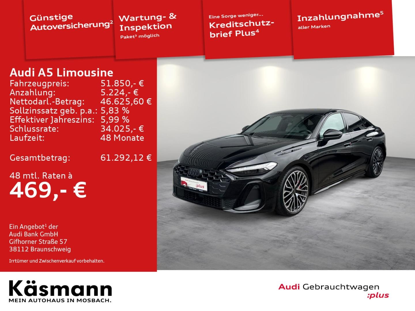 Bild über Audi A5 Limousine TDI quattro 150 kW S tronic - für weitere Informationen kontaktieren Sie den Audi Partner