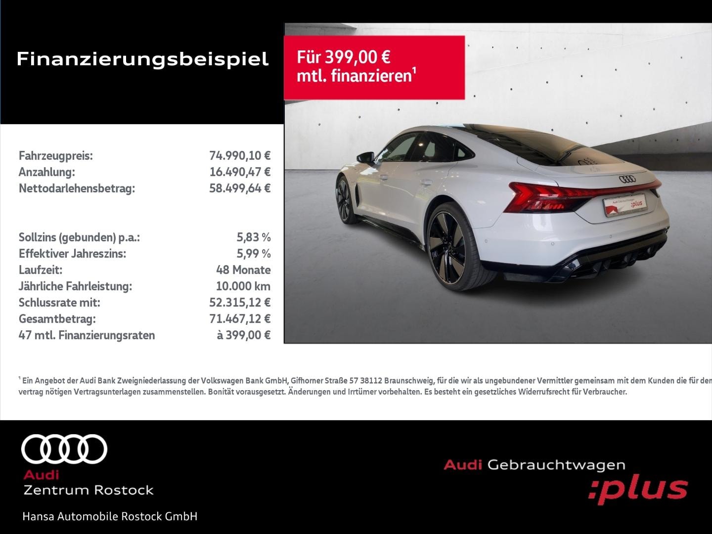 Bild über Audi e-tron GT e-tron quattro - für weitere Informationen kontaktieren Sie den Audi Partner