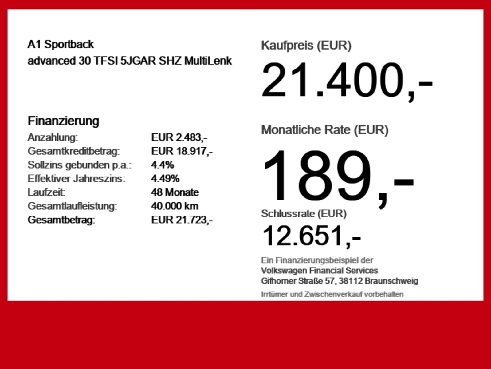 Audi A1 Sportback – Bild 6