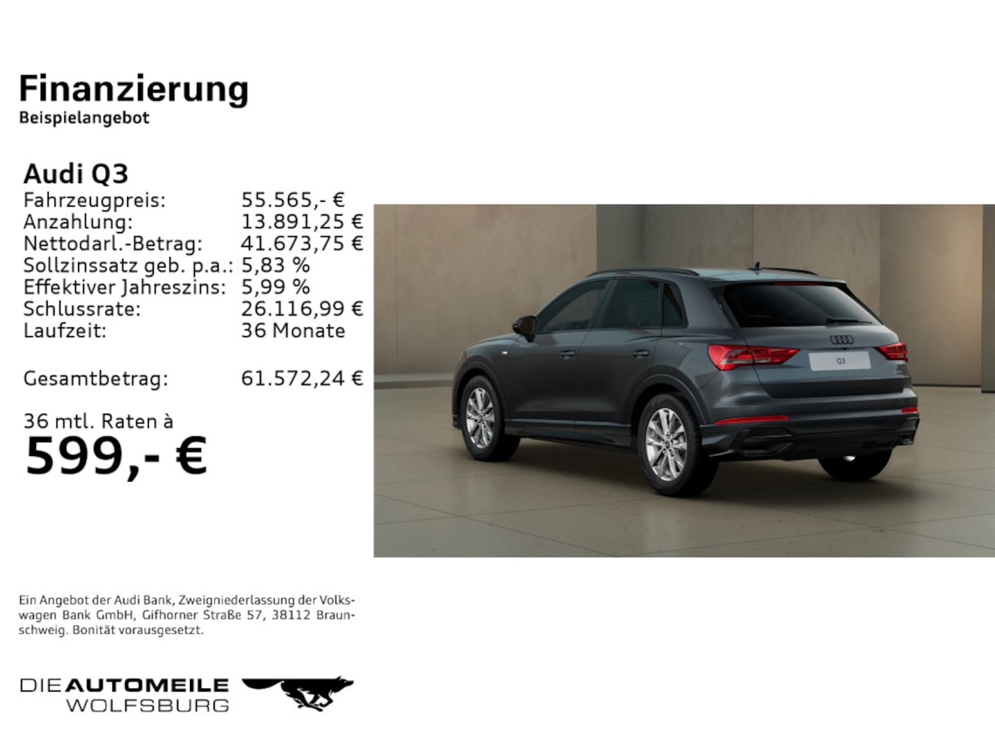Bild über Audi Q3 S line 40 TFSI quattro S tronic - für weitere Informationen kontaktieren Sie den Audi Partner