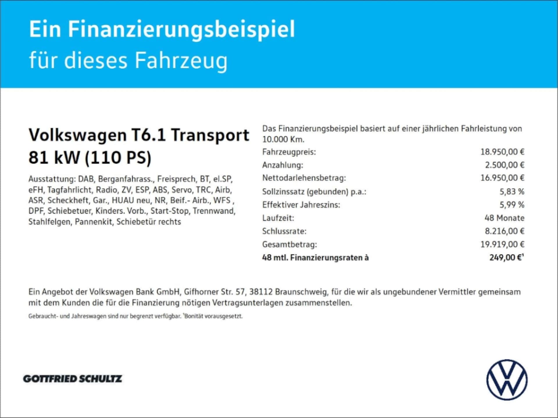 Volkswagen T6.1 Transporter Kasten kurzer Radstand EcoProfi