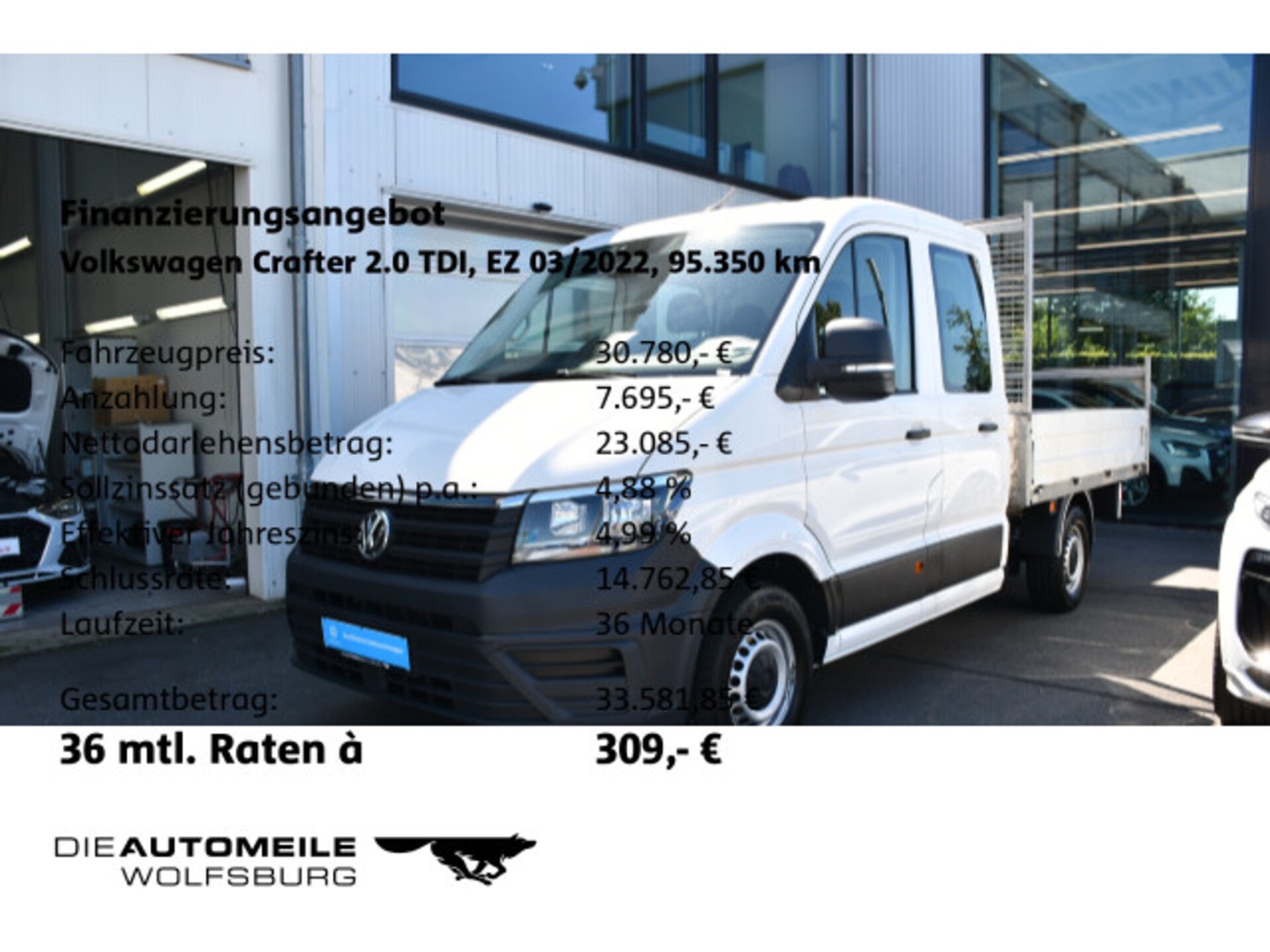 Volkswagen Crafter Doppelkabine mittlerer Radstand