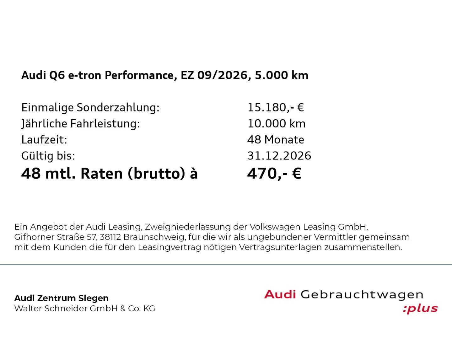 Bild über Audi Q6 SUV e-tron S line business e-tron performance 225 kW - für weitere Informationen kontaktieren Sie den Audi Partner