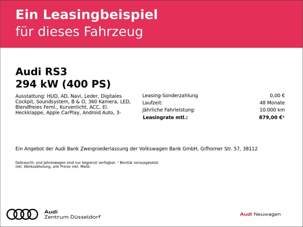Image about Audi RS 3 Limousine TFSI quattro S tronic