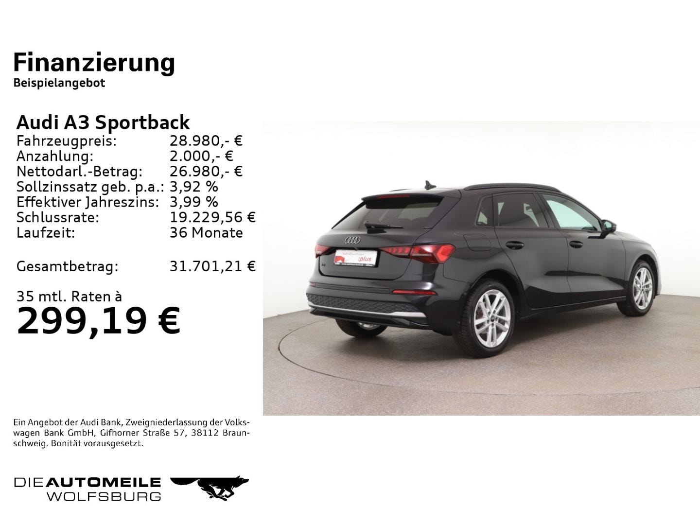 Bild über Audi A3 Sportback 35 TDI S tronic - für weitere Informationen kontaktieren Sie den Audi Partner