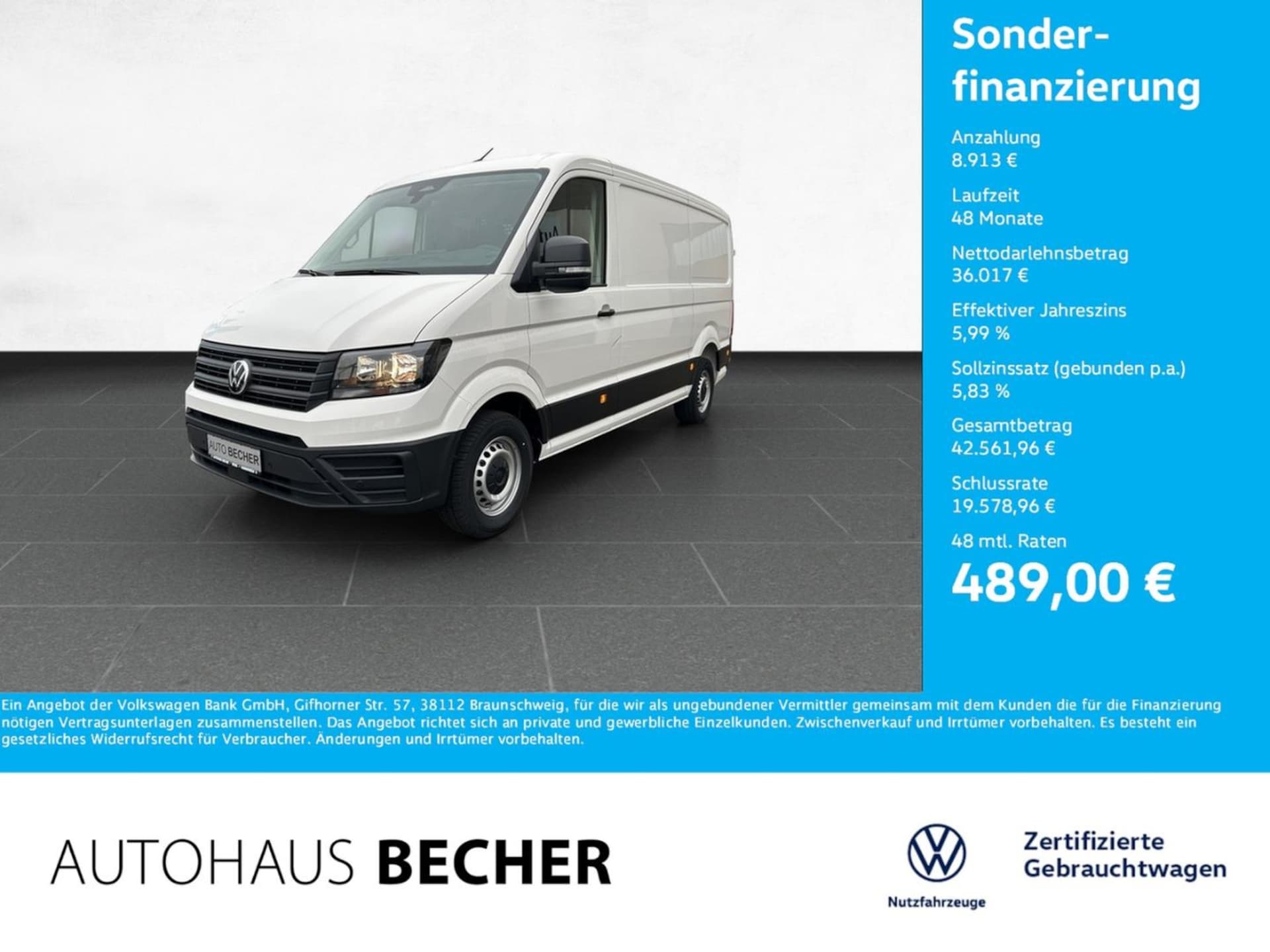 Volkswagen Crafter Kasten mittlerer Radstand