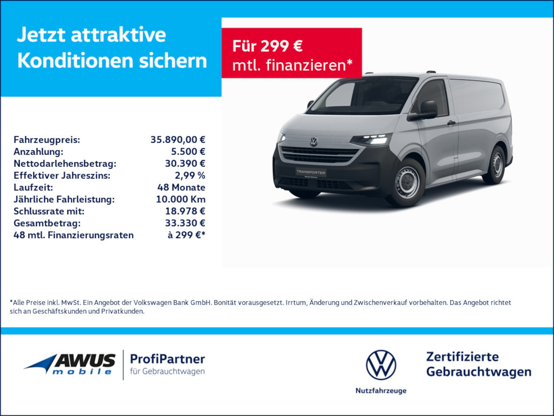 Volkswagen Transporter Kasten kurzer Radstand