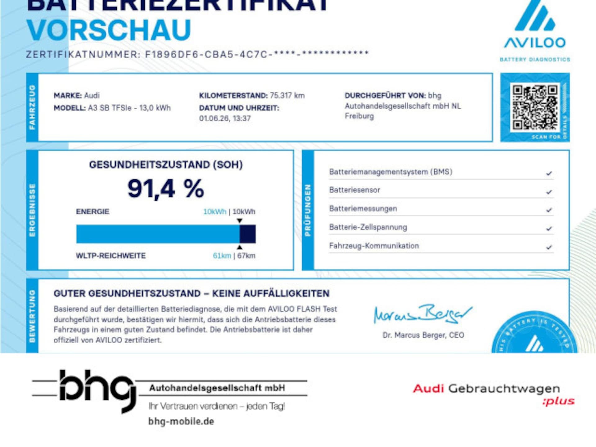 Audi A3 Sportback TFSI e S line
