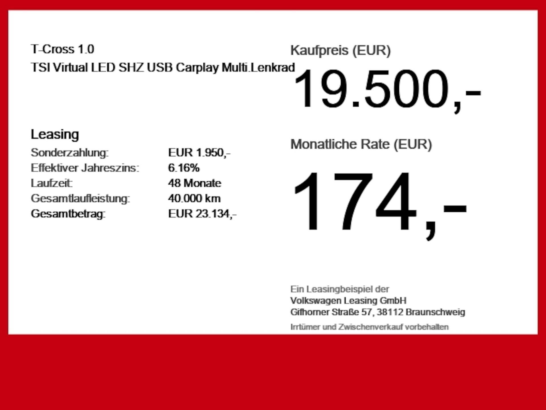 Volkswagen T-Cross Basis-Modell