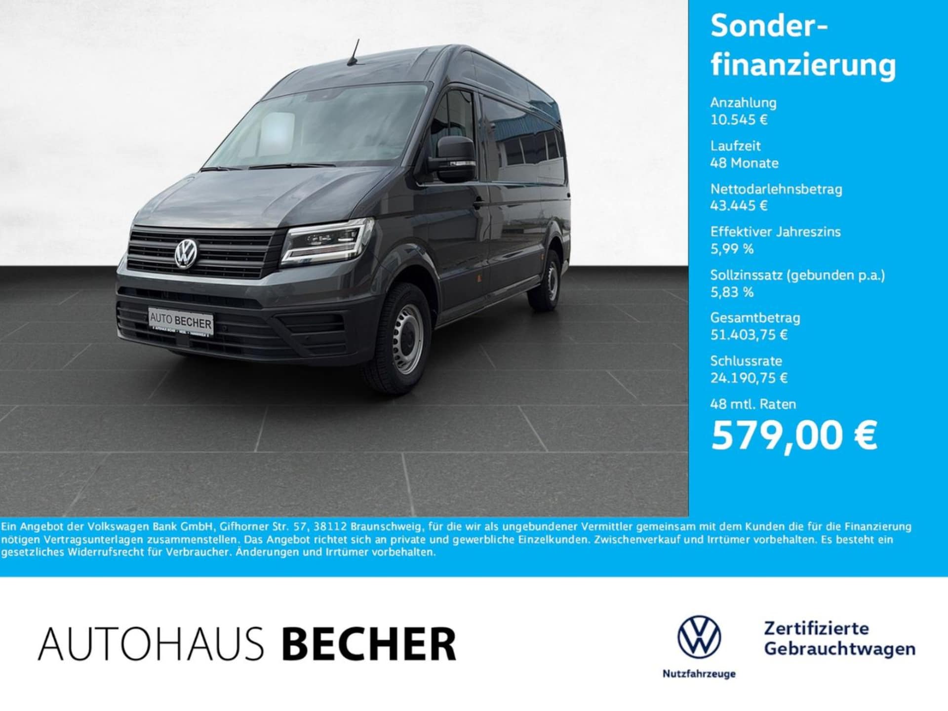 Volkswagen Crafter Kasten mittlerer Radstand