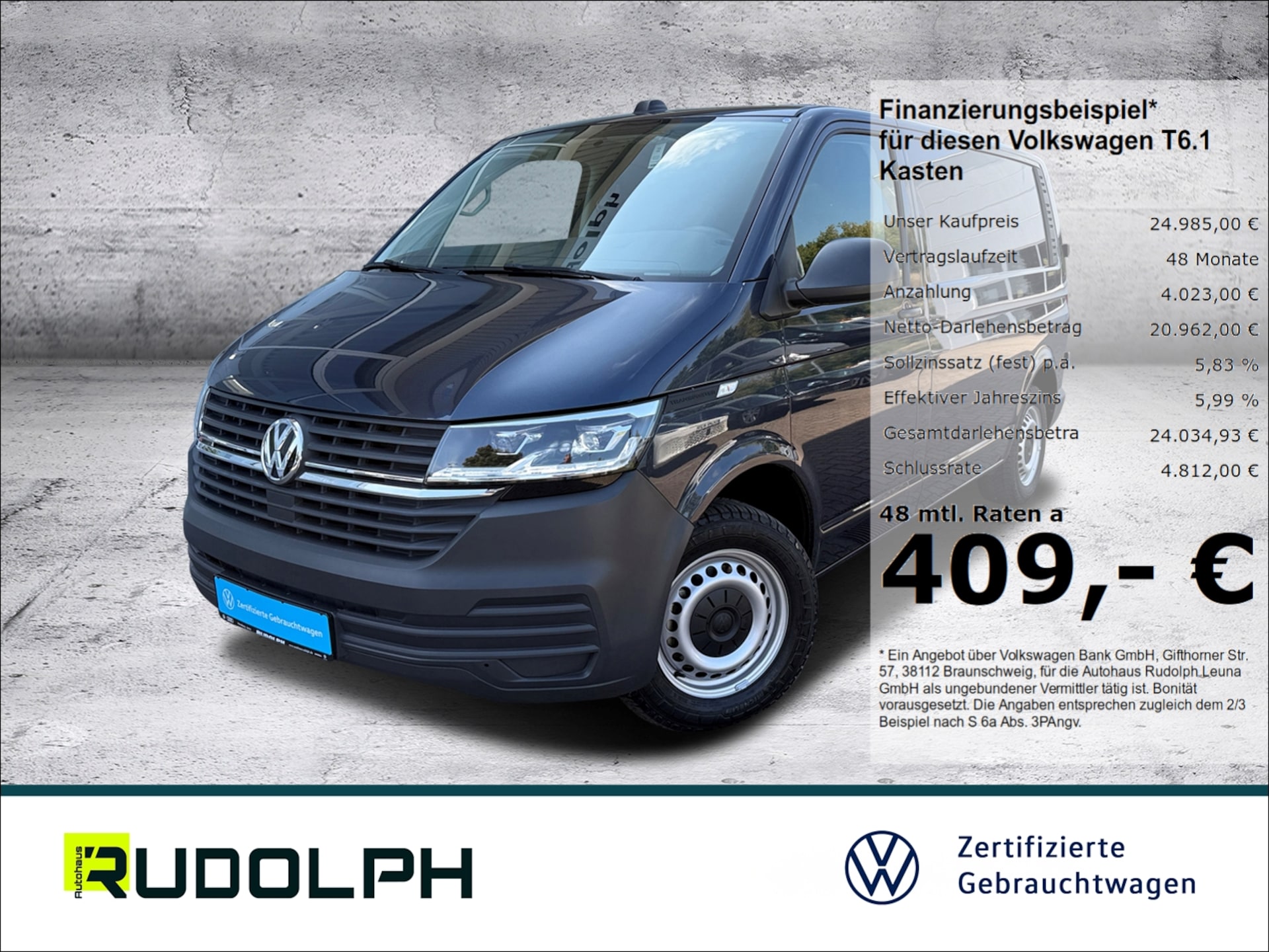 Volkswagen T6.1 Transporter Kasten kurzer Radstand
