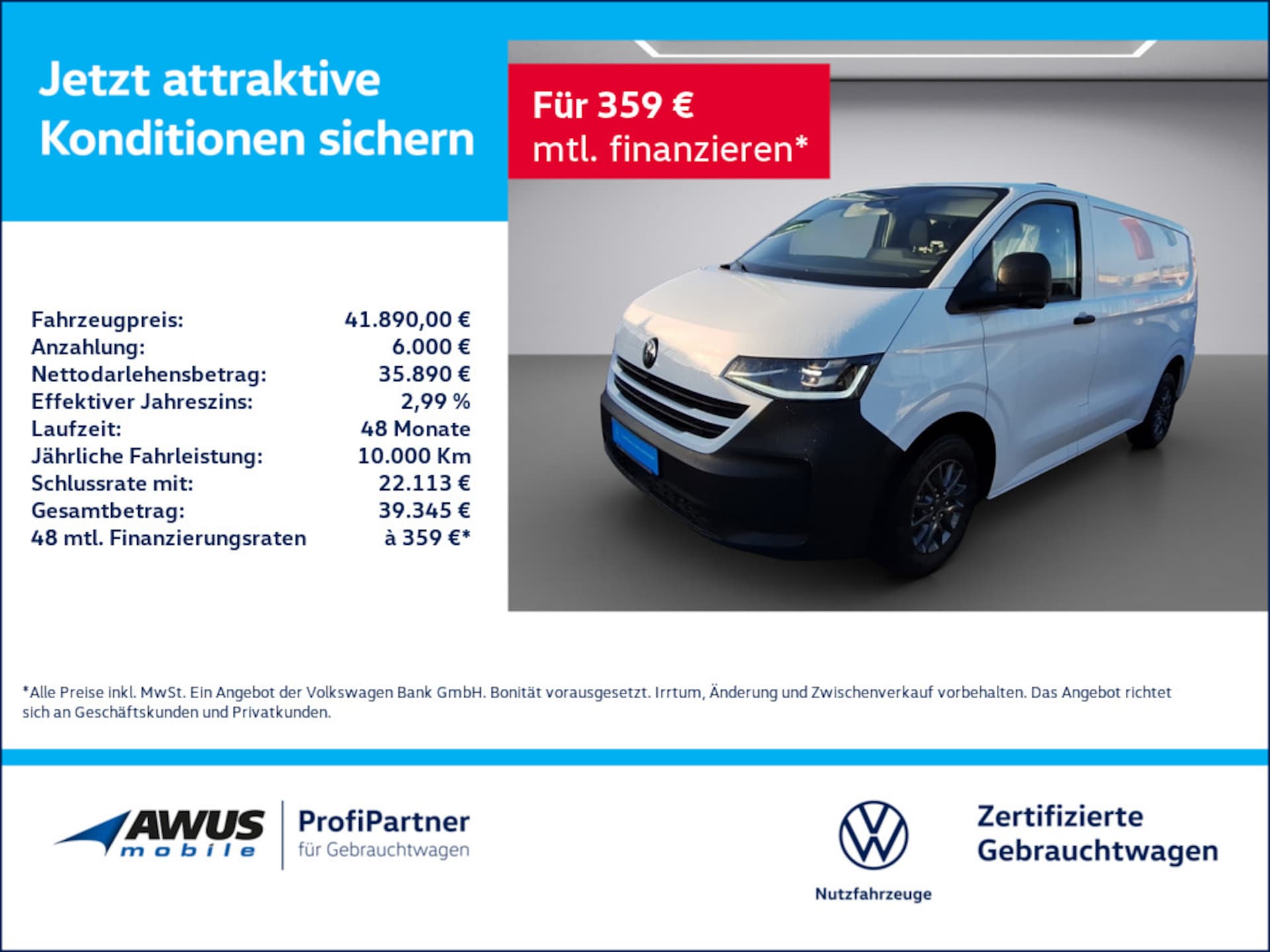 Volkswagen Transporter Kasten kurzer Radstand