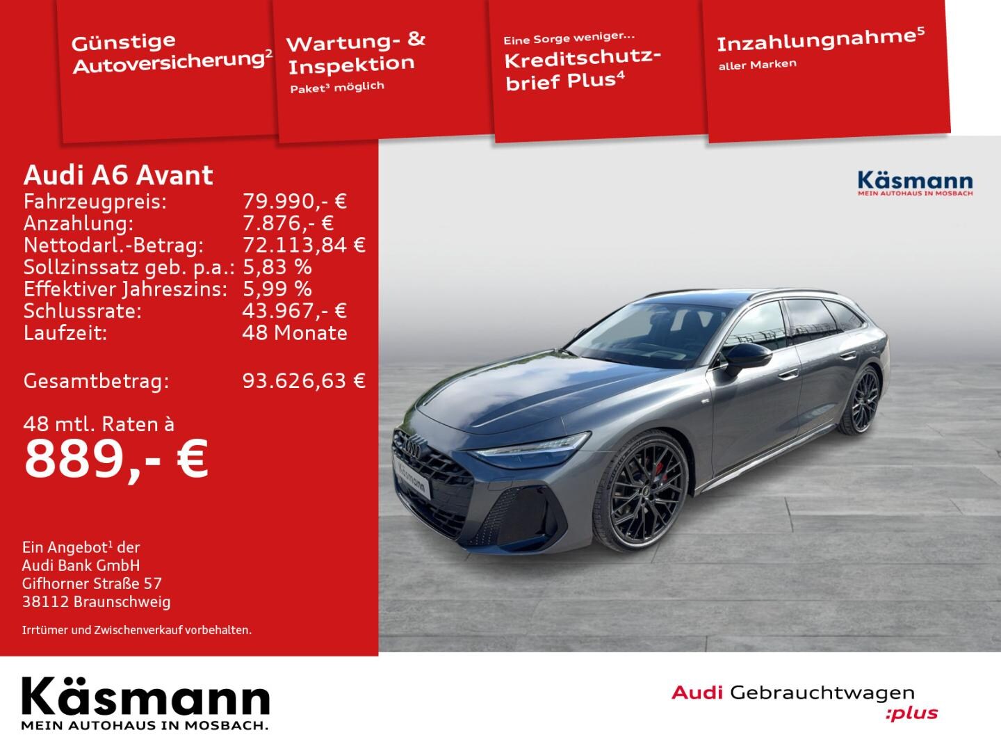 Bild über Audi A6 Avant e-hybrid edition one e-hybrid quattro 270 kW S tronic - für weitere Informationen kontaktieren Sie den Audi Partner