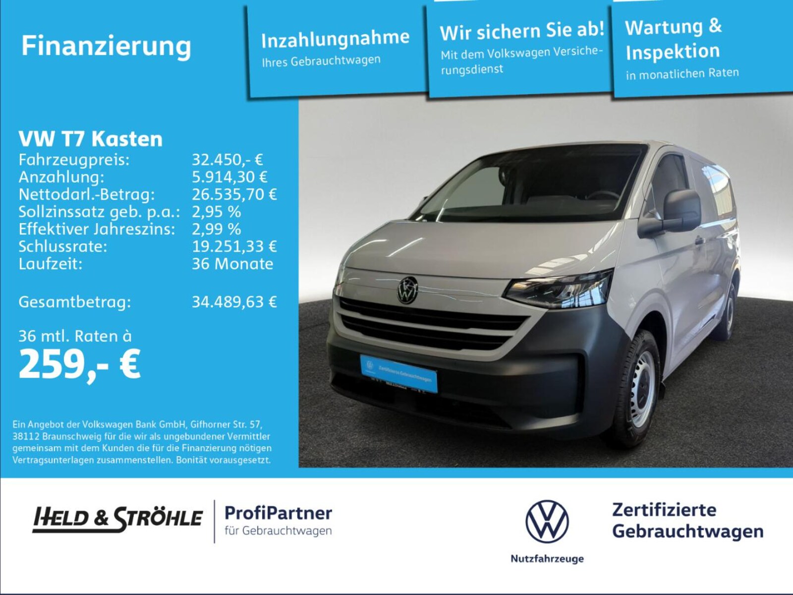 Volkswagen Transporter Kasten kurzer Radstand