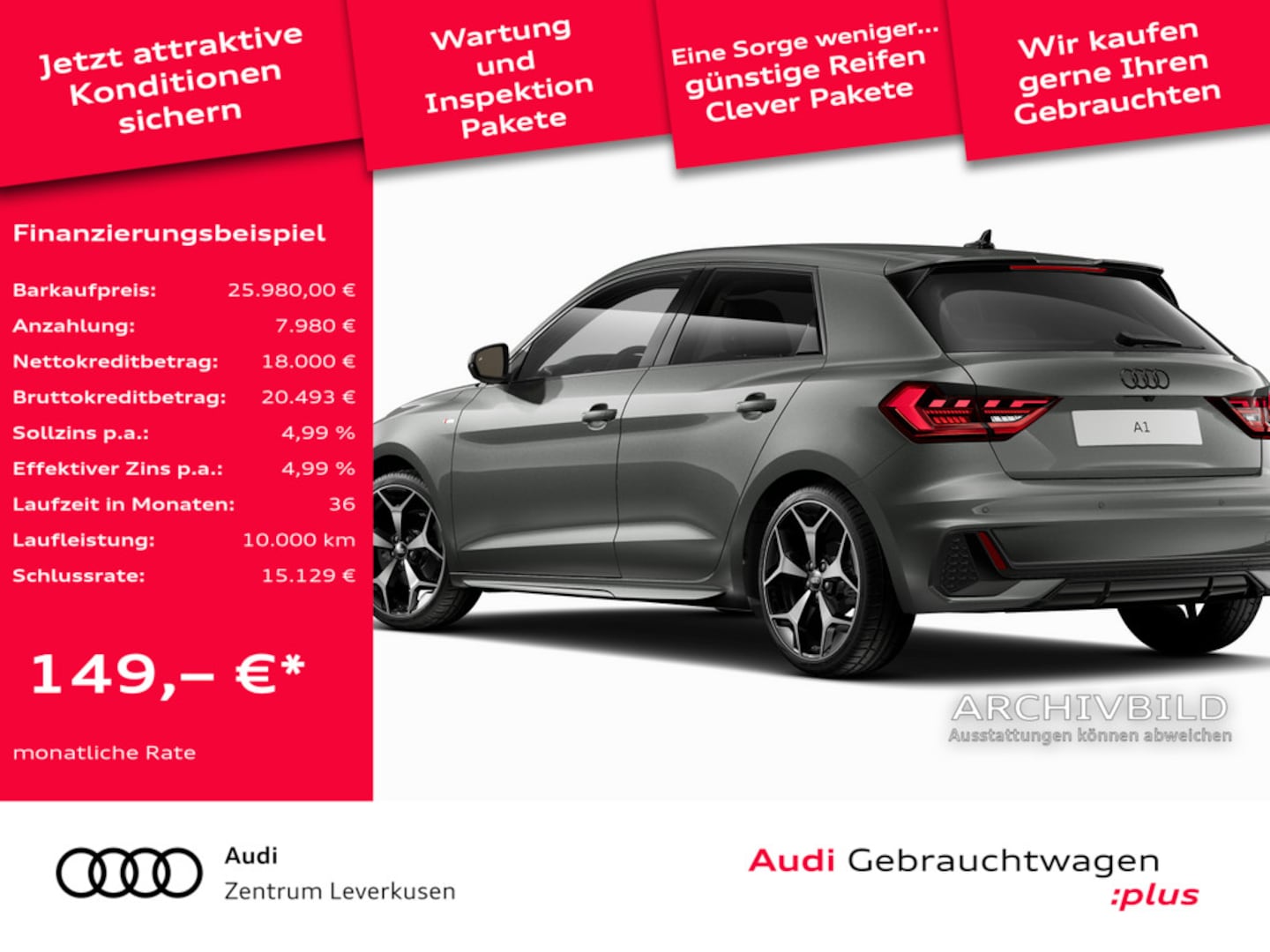 Bild über Audi A1 Sportback S line 35 TFSI S tronic - für weitere Informationen kontaktieren Sie den Audi Partner
