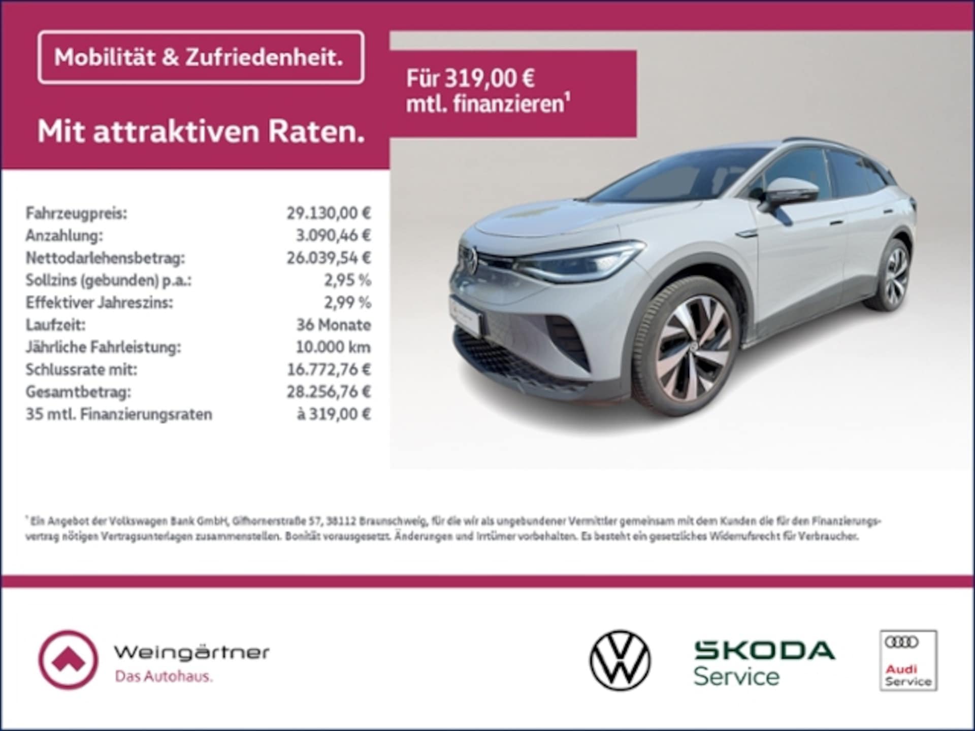 Volkswagen ID.4 — Volkswagen ID.4 Pro Performance, Wärmepumpe, IQ.Light, ACC, 20" Alu