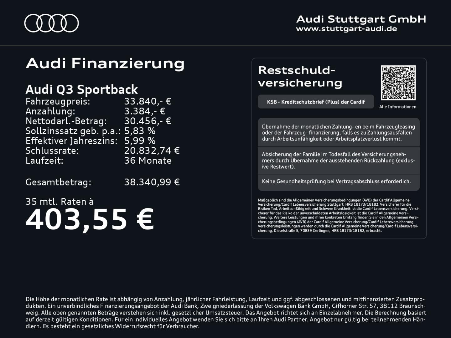 Bild über Audi Q3 Sportback 35 TDI S tronic - für weitere Informationen kontaktieren Sie den Audi Partner