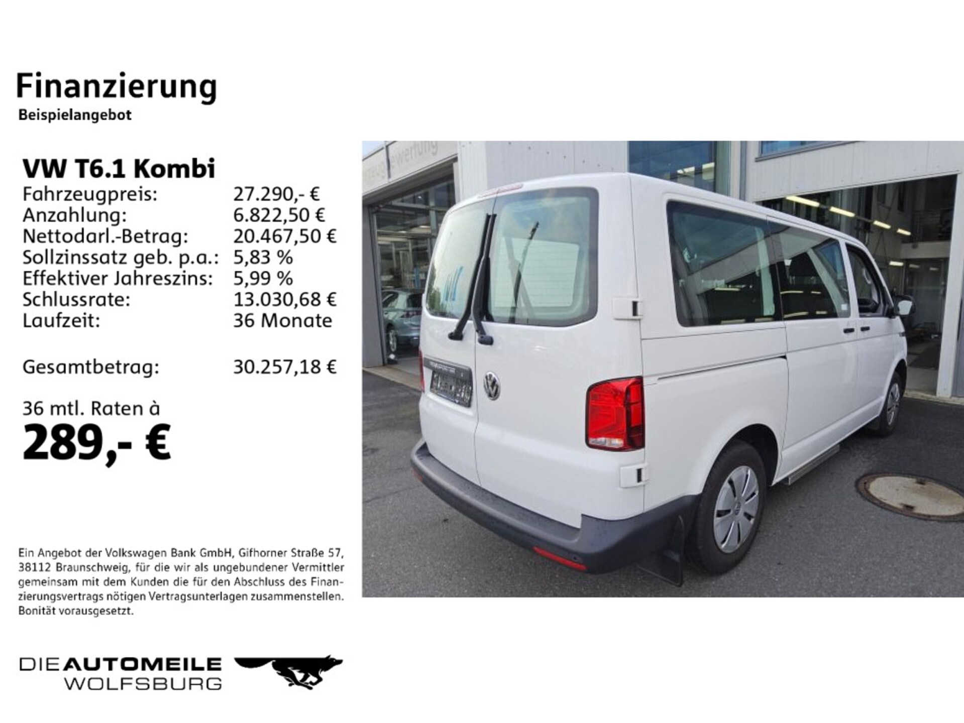 Volkswagen T6.1 Transporter Kombi kurzer Radstand