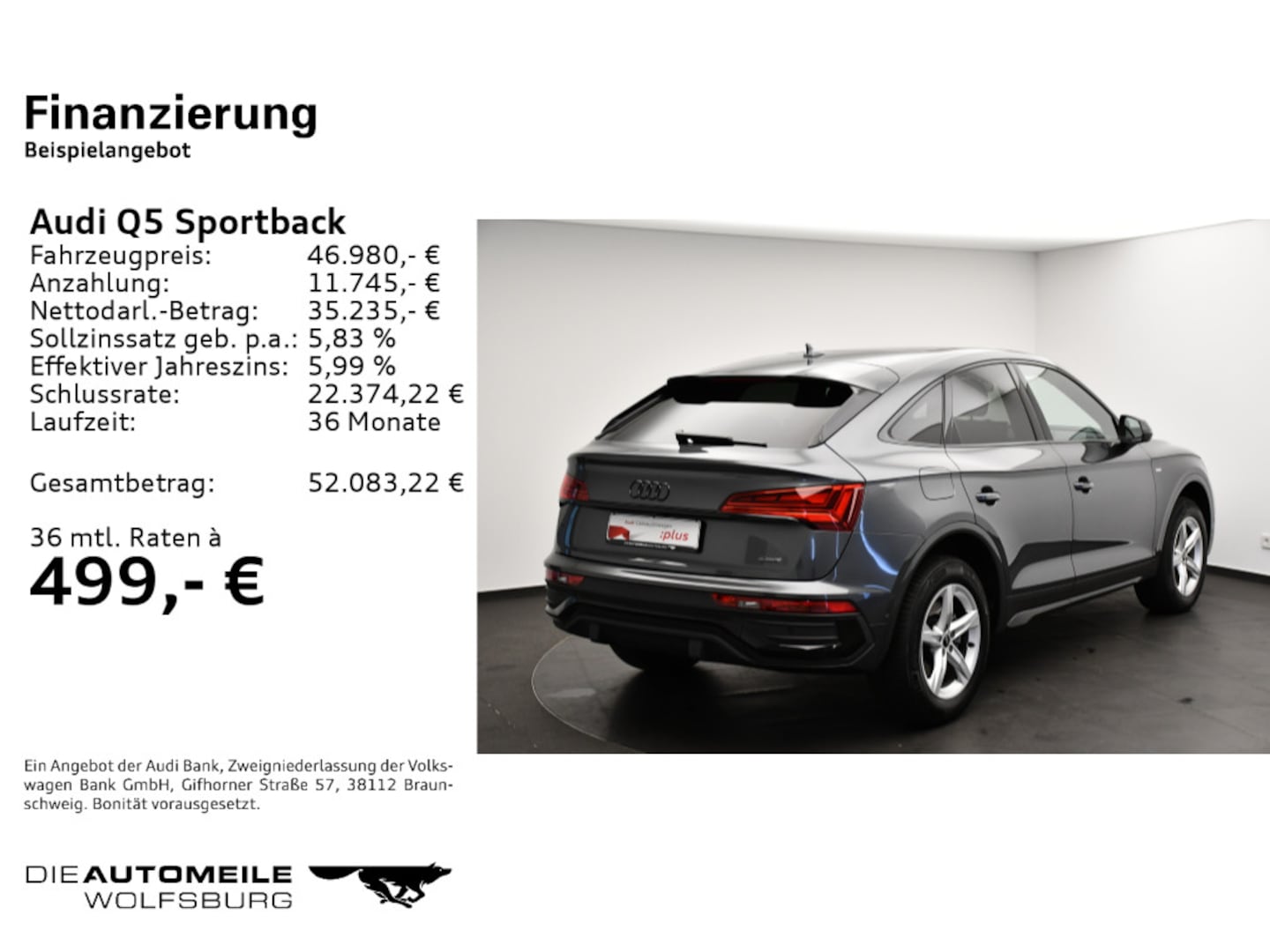 Bild über Audi Q5 Sportback 40 TDI quattro S tronic - für weitere Informationen kontaktieren Sie den Audi Partner