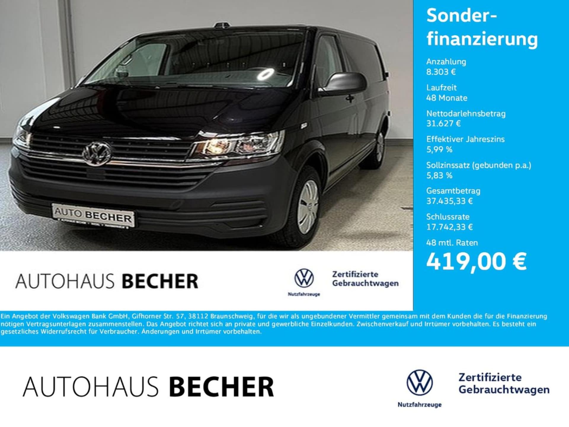 Volkswagen T6.1 Transporter Kasten kurzer Radstand