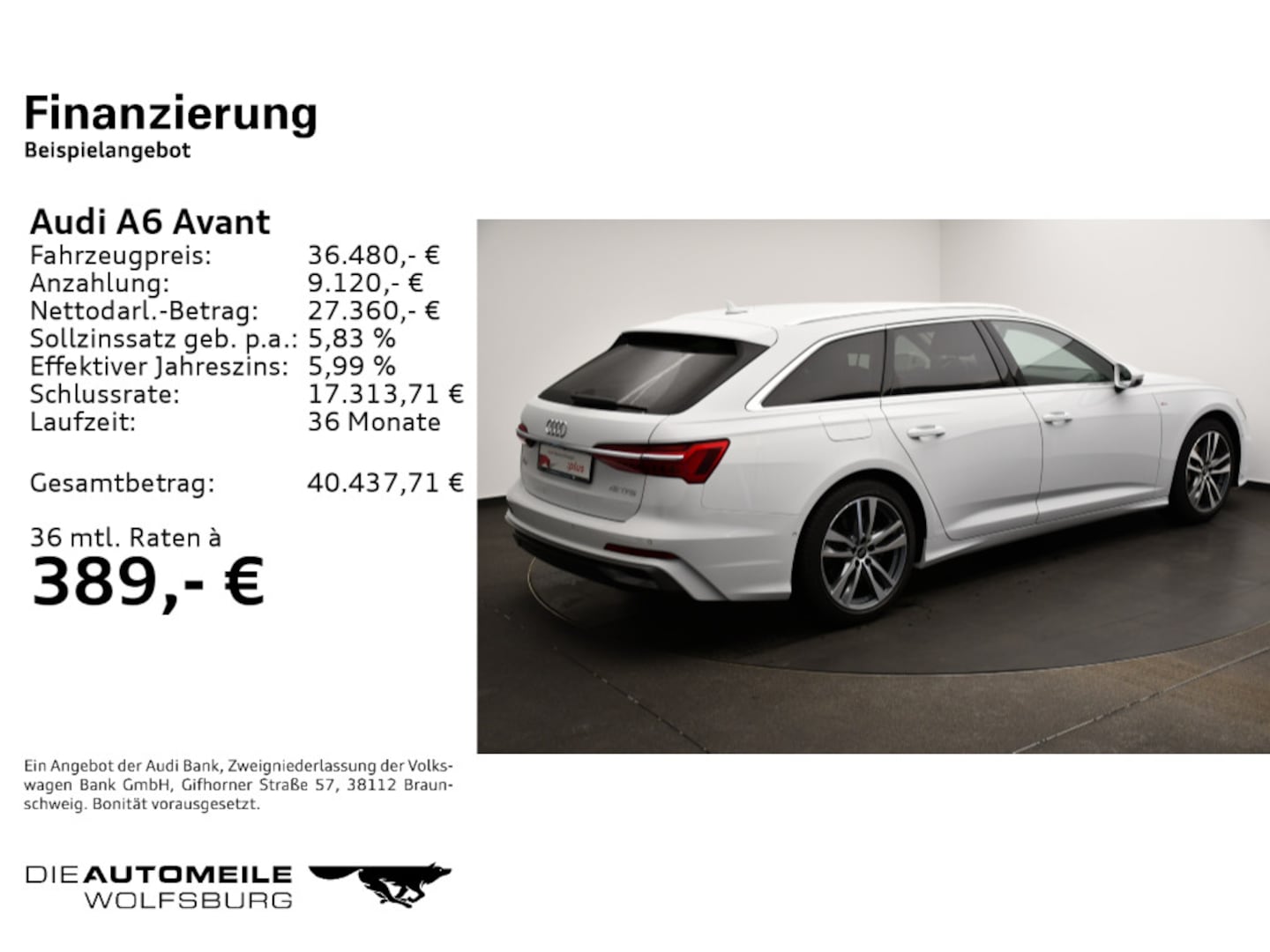 Bild über Audi A6 Avant S line 45 TFSI S tronic - für weitere Informationen kontaktieren Sie den Audi Partner