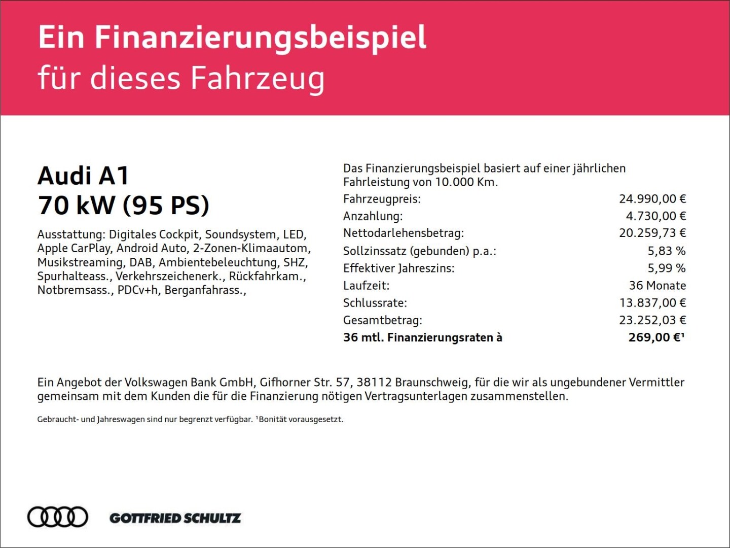 Bild über Audi A1 Sportback advanced 25 TFSI S tronic - für weitere Informationen kontaktieren Sie den Audi Partner