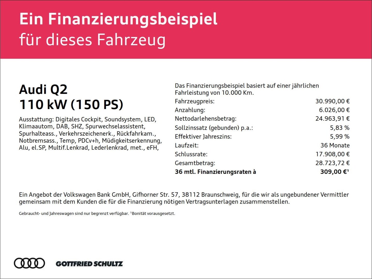 Bild über Audi Q2 advanced 35 TFSI S tronic - für weitere Informationen kontaktieren Sie den Audi Partner