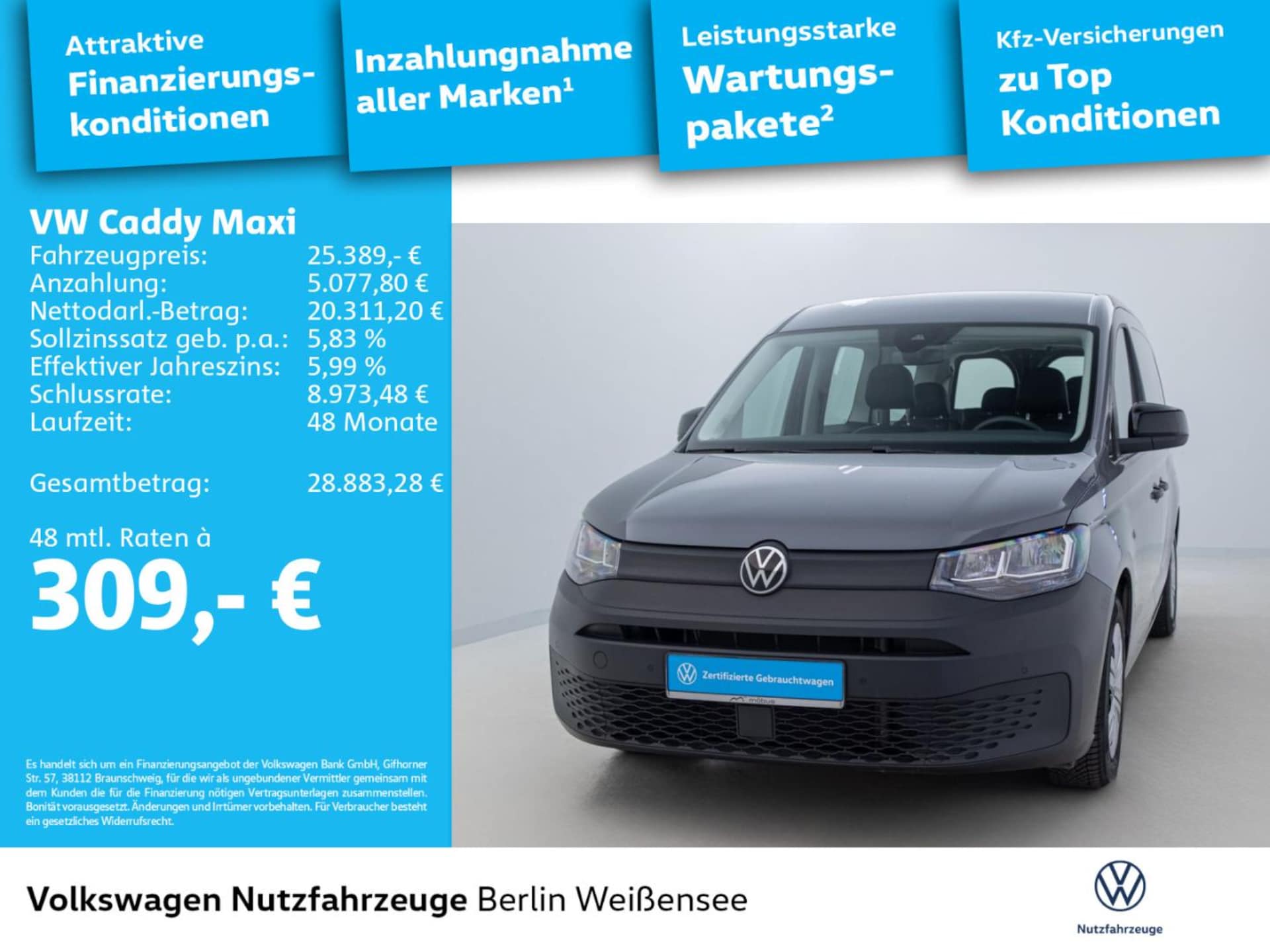 Volkswagen Caddy Maxi Kombi Basis-Modell