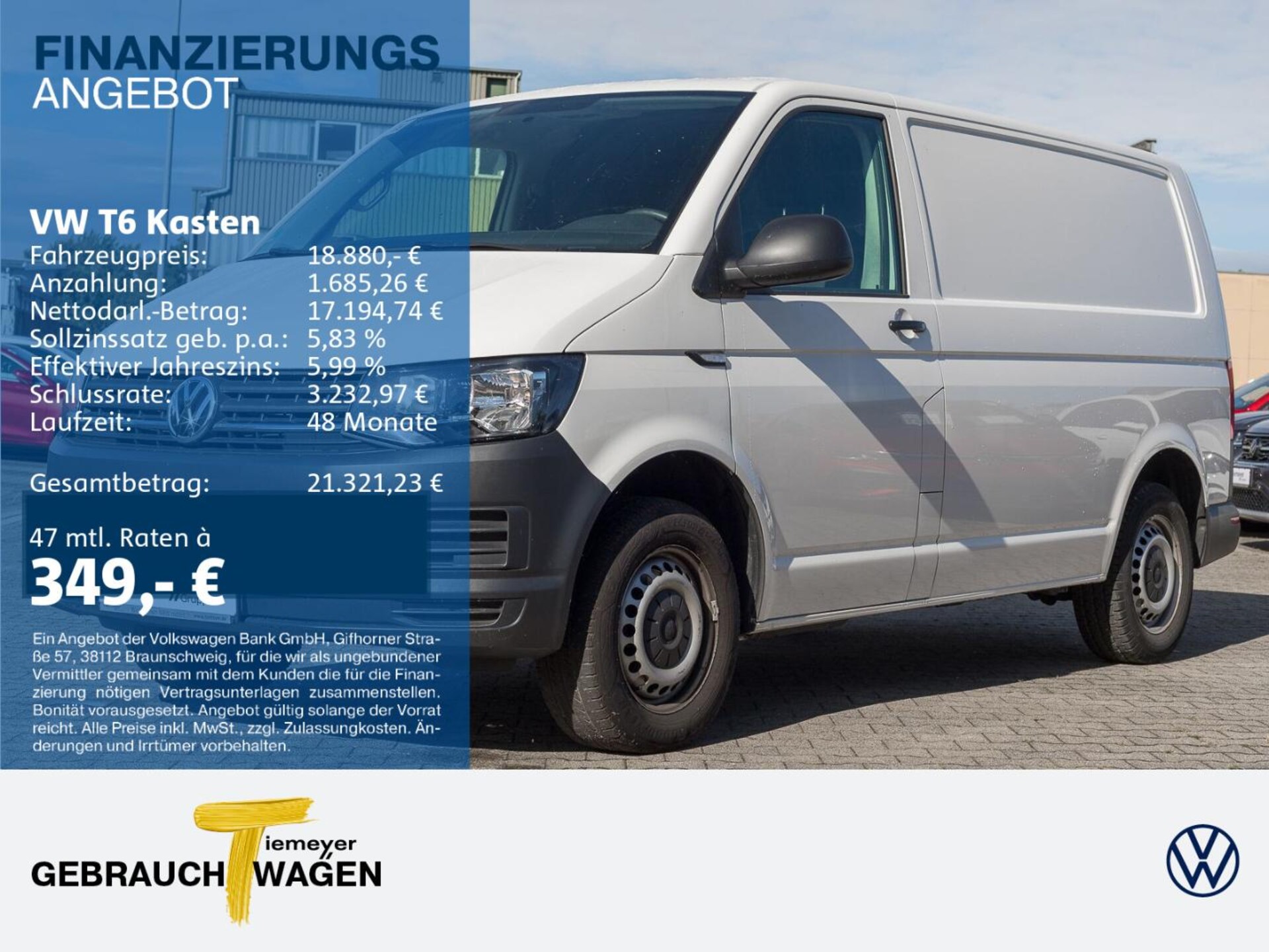 Volkswagen T6 Transporter Kasten kurzer Radstand