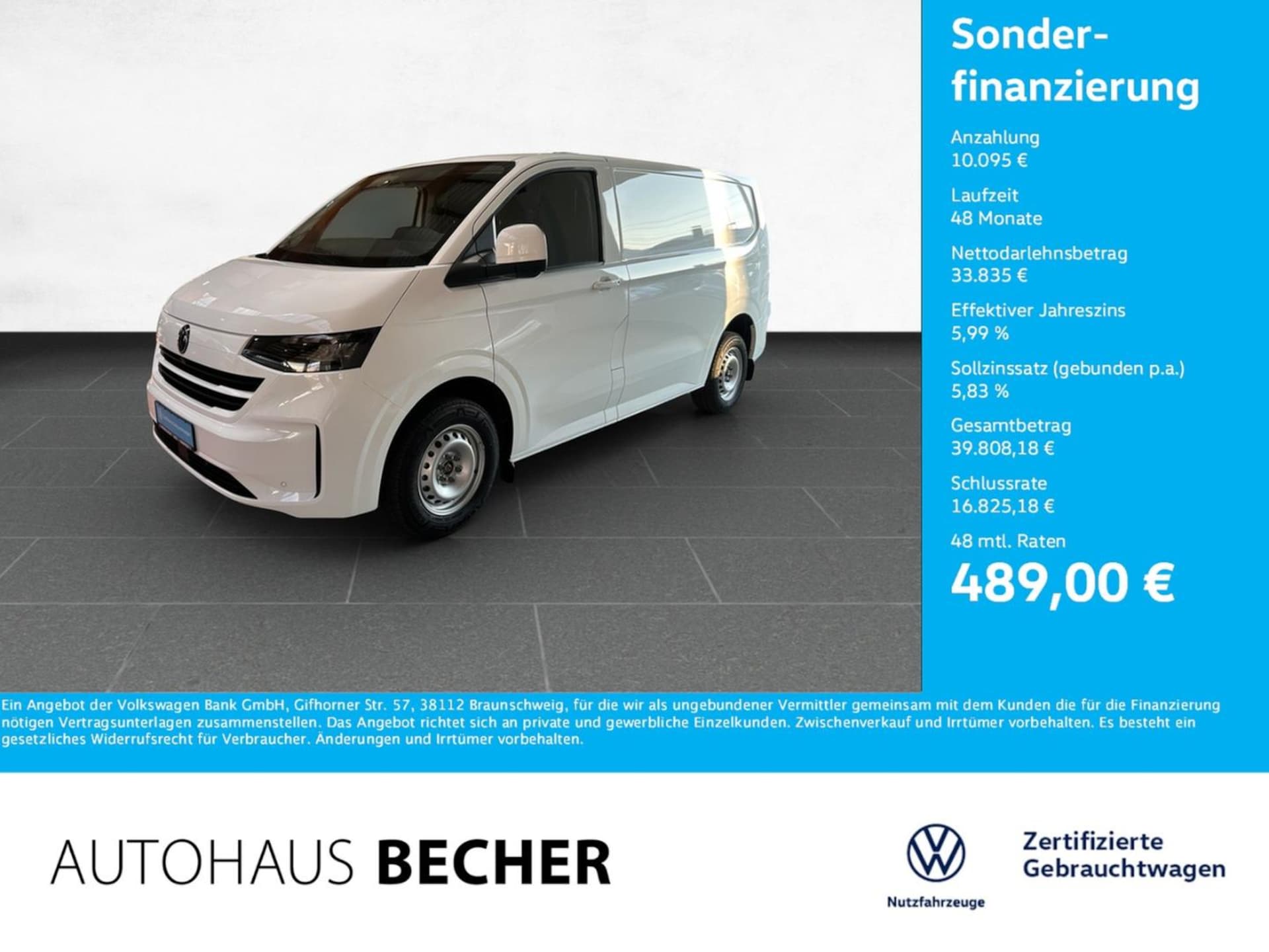 Volkswagen Transporter Kasten kurzer Radstand