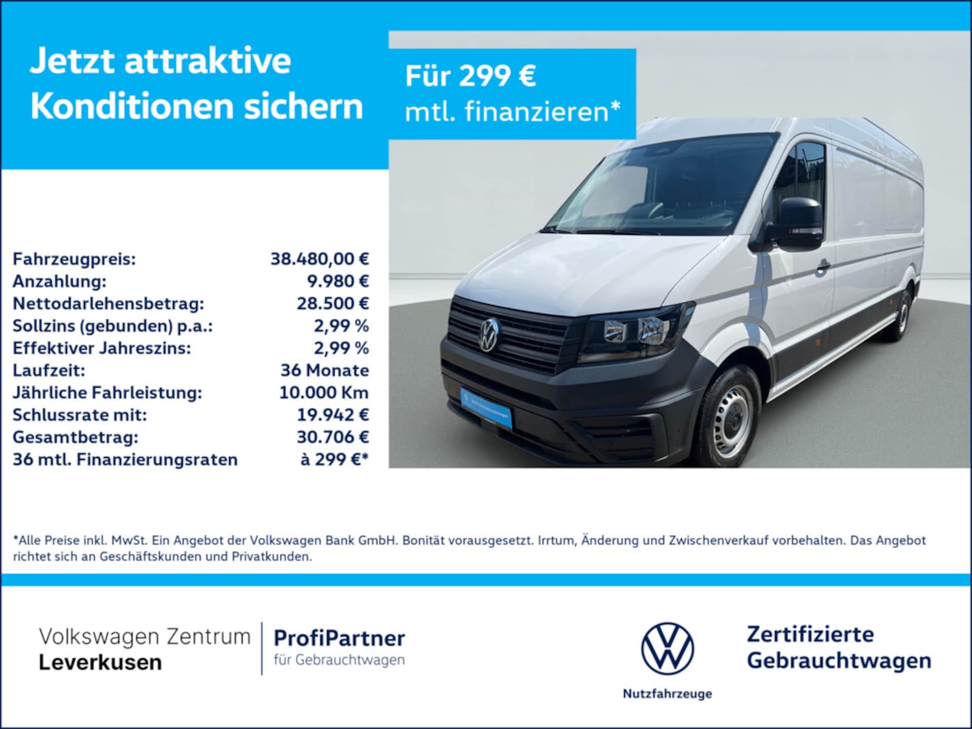 Volkswagen Crafter Kasten langer Radstand