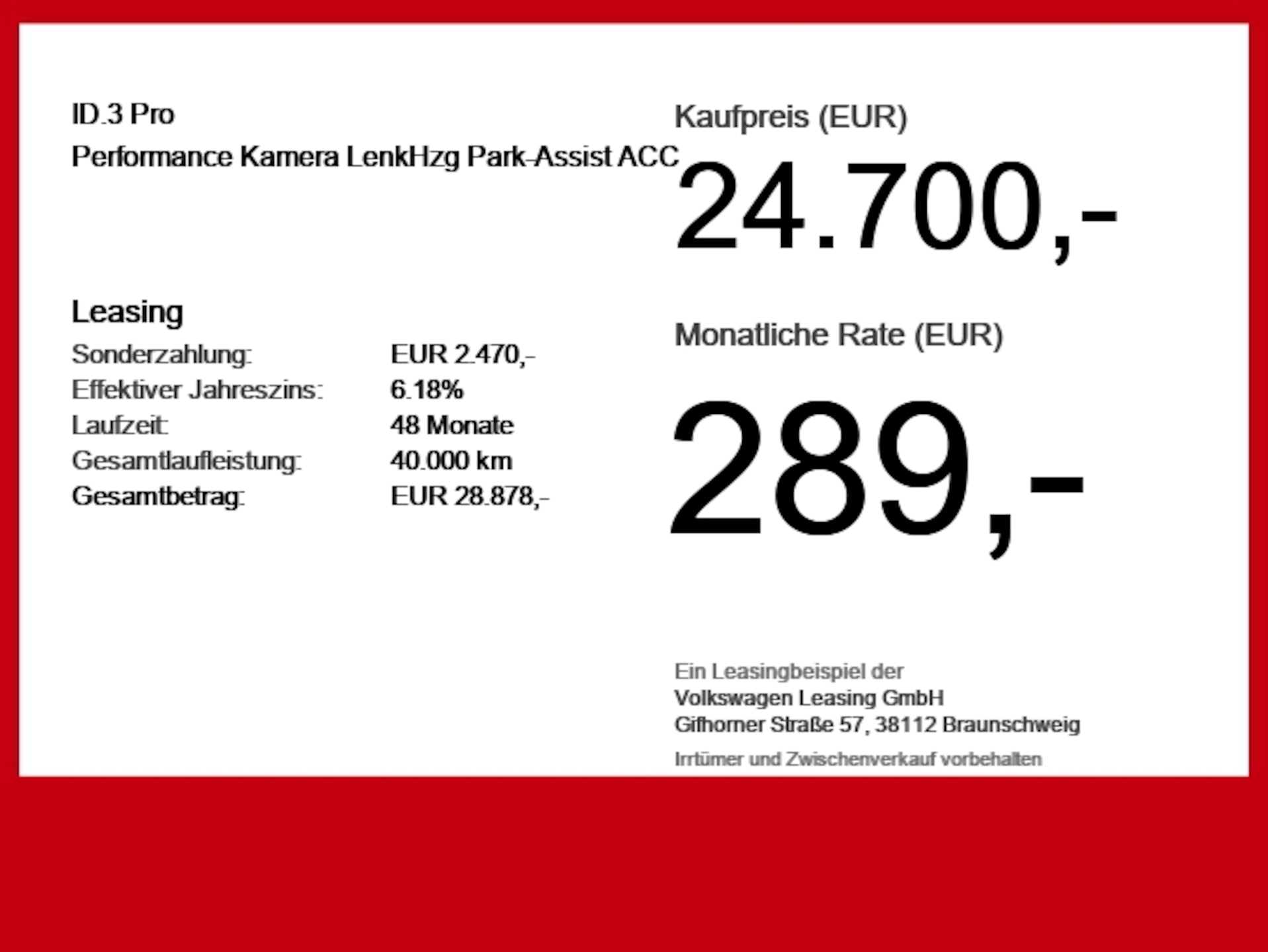 Volkswagen ID.3 Pro Performance
