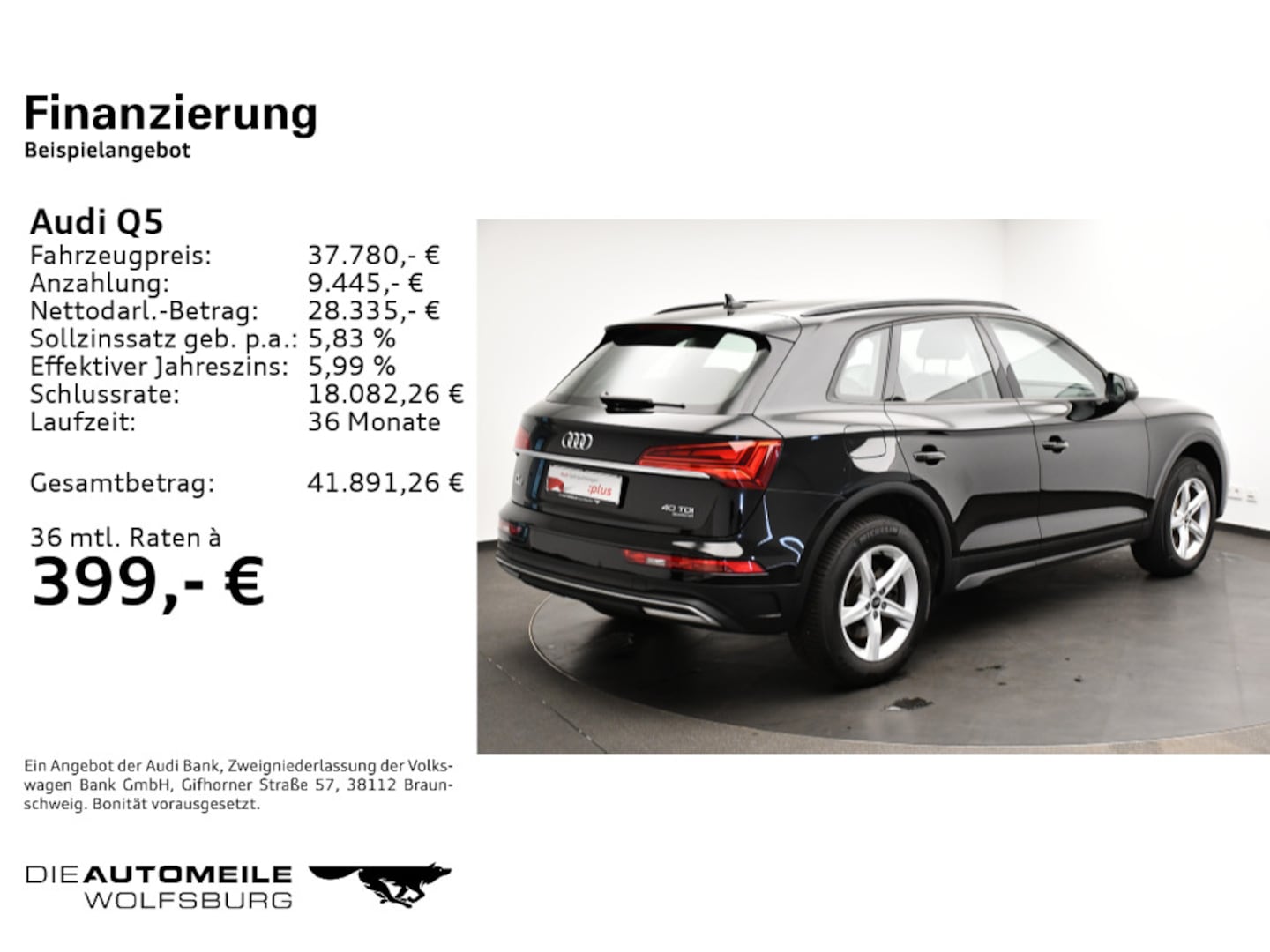 Bild über Audi Q5 40 TDI quattro 150 kW S tronic - für weitere Informationen kontaktieren Sie den Audi Partner