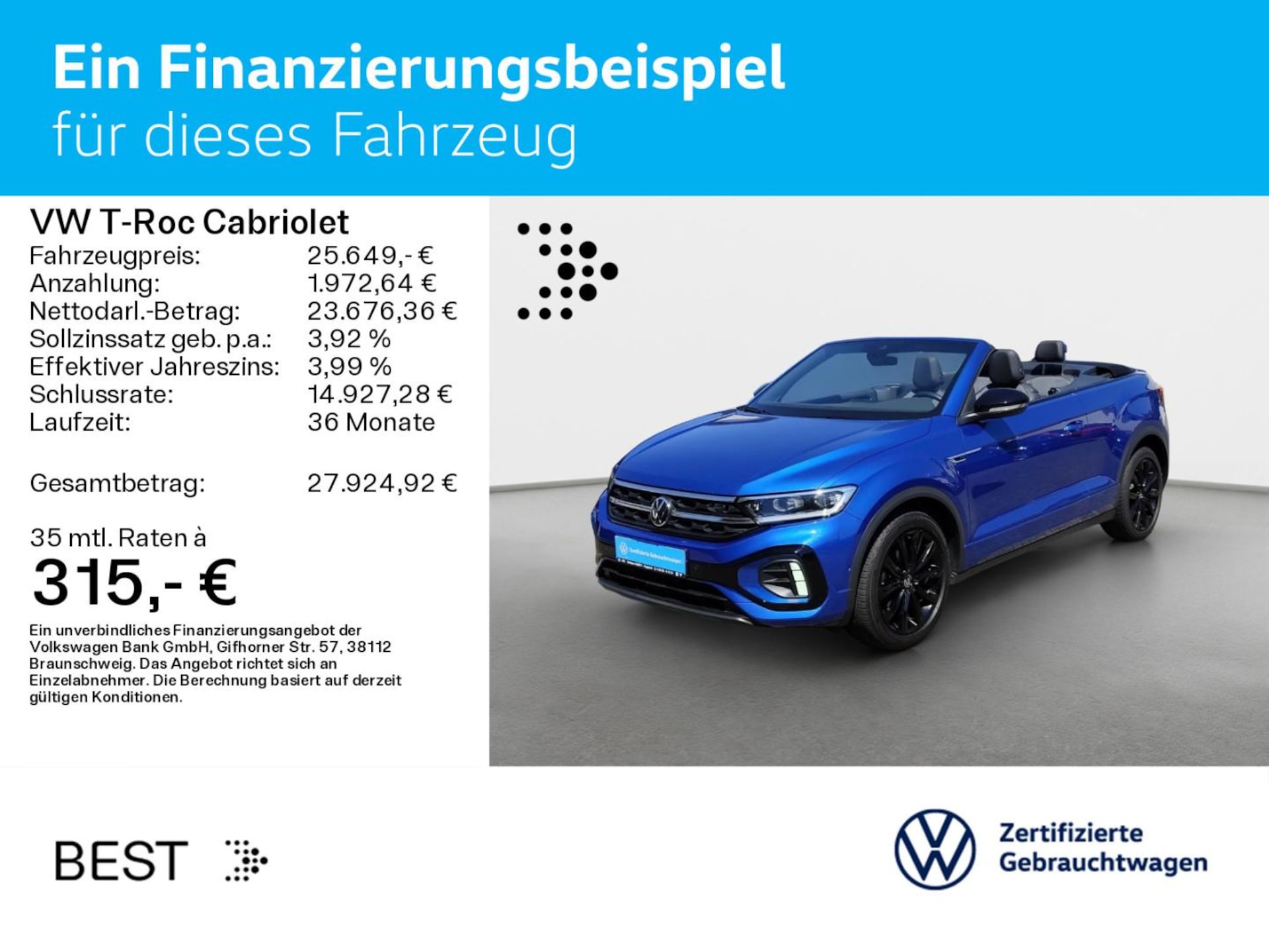 Volkswagen T-Roc Cabriolet R-Line