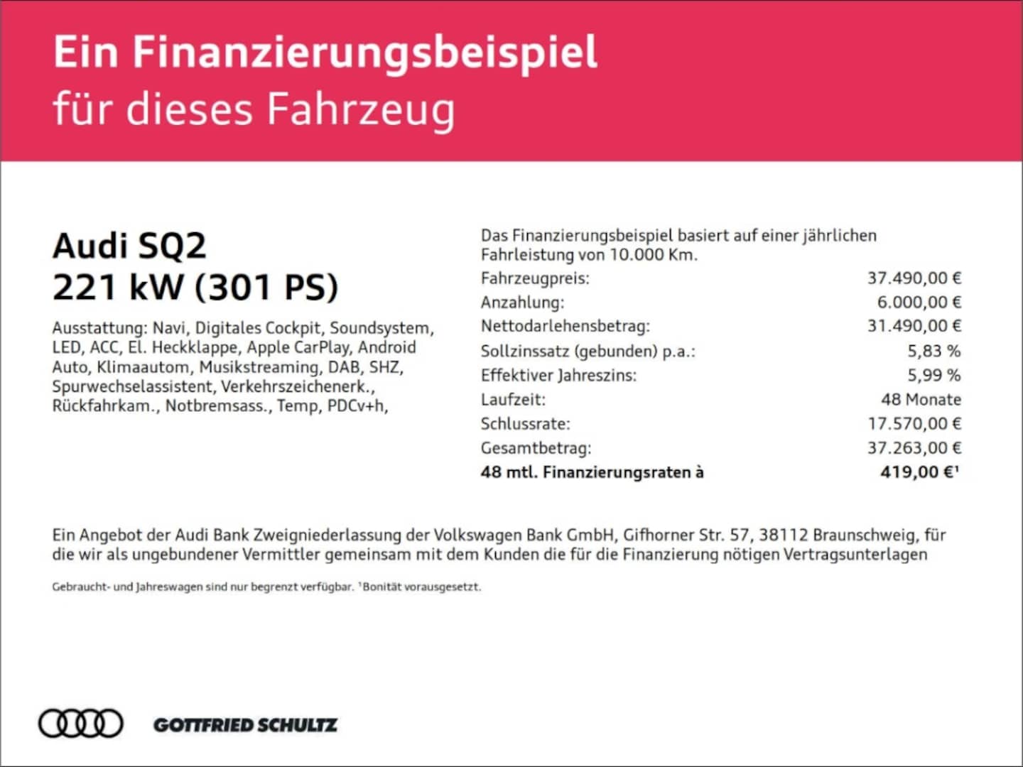 Bild über Audi SQ2 TFSI quattro S tronic - für weitere Informationen kontaktieren Sie den Audi Partner