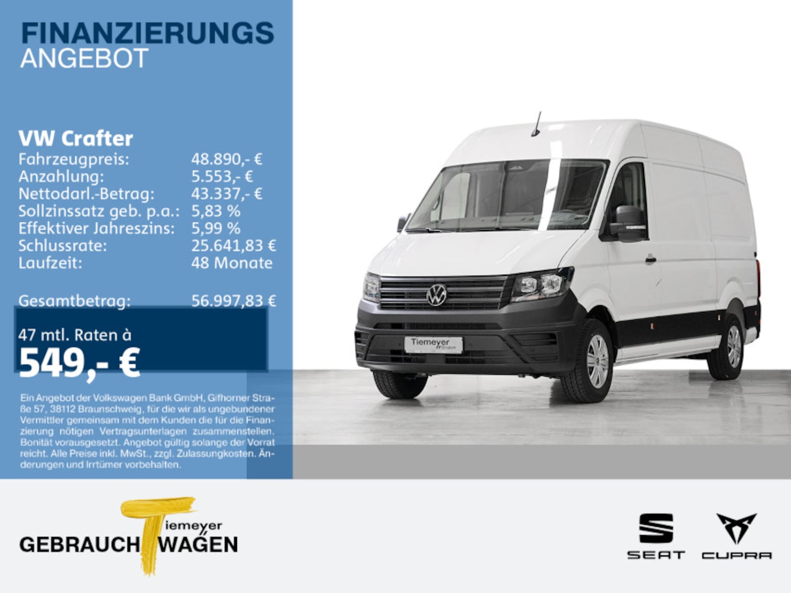 Volkswagen Crafter Kasten mittlerer Radstand