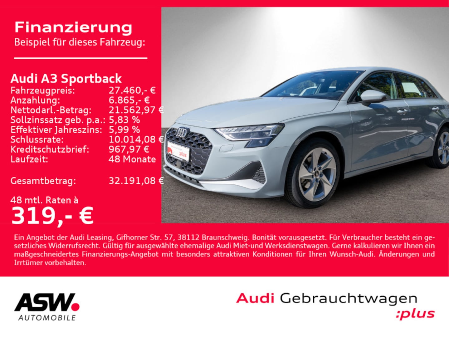 Bild über Audi A3 Sportback TDI S tronic - für weitere Informationen kontaktieren Sie den Audi Partner