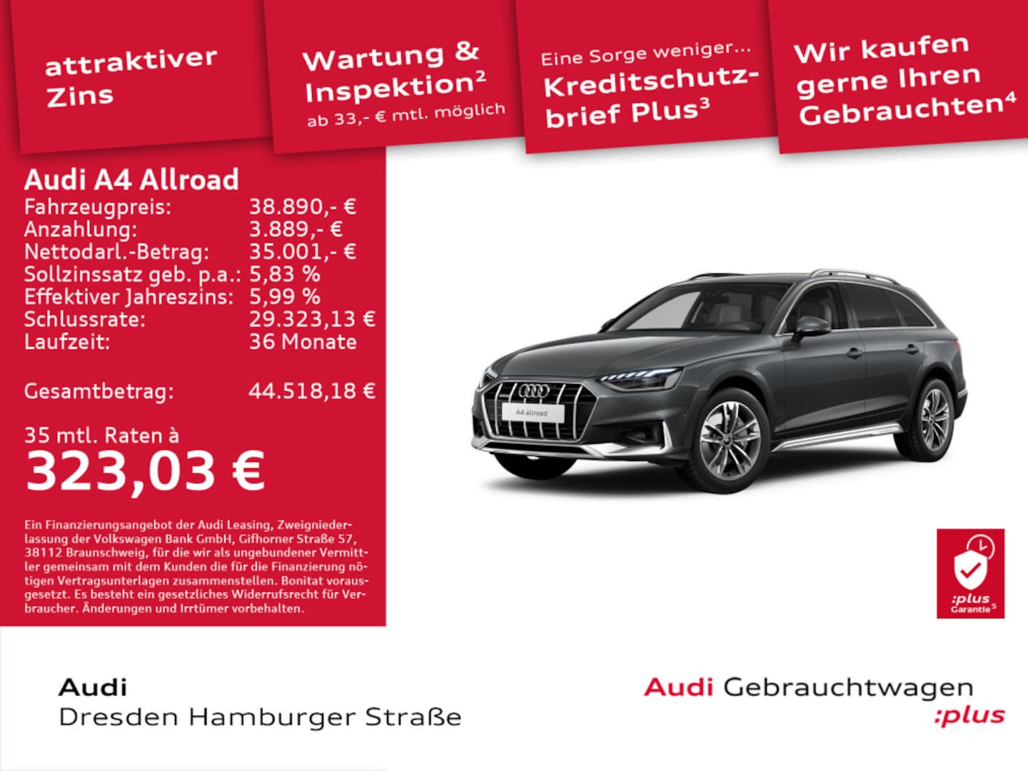 Bild über Audi A4 allroad quattro 45 TFSI quattro S tronic - für weitere Informationen kontaktieren Sie den Audi Partner