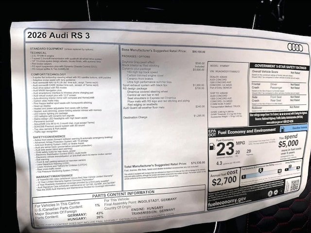 2026 Audi RS 3 Base - Photo 27