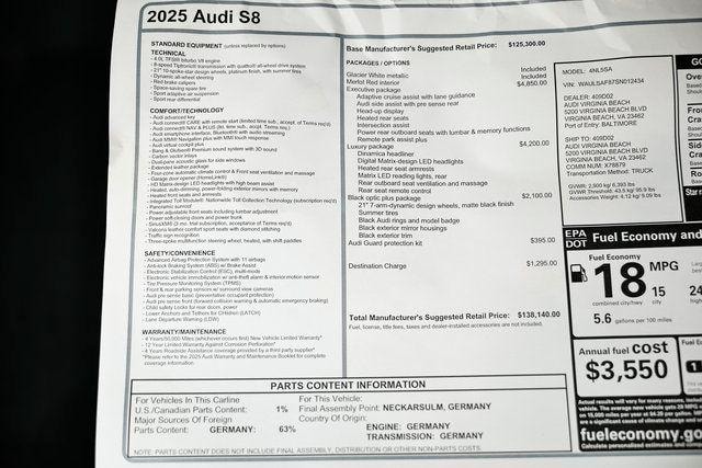 2025 Audi S8 Base - Photo 46