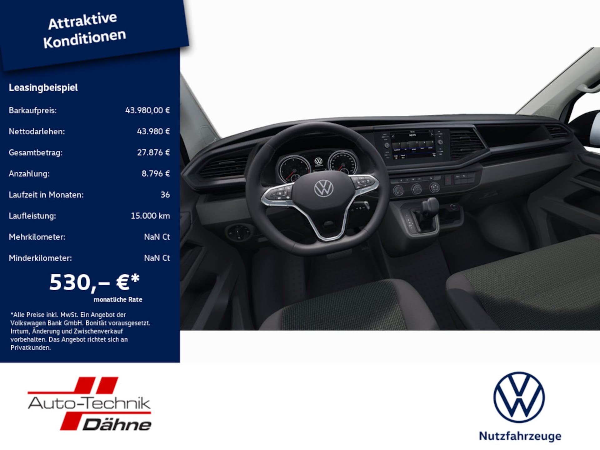 Volkswagen T6.1 Transporter Kasten kurzer Radstand