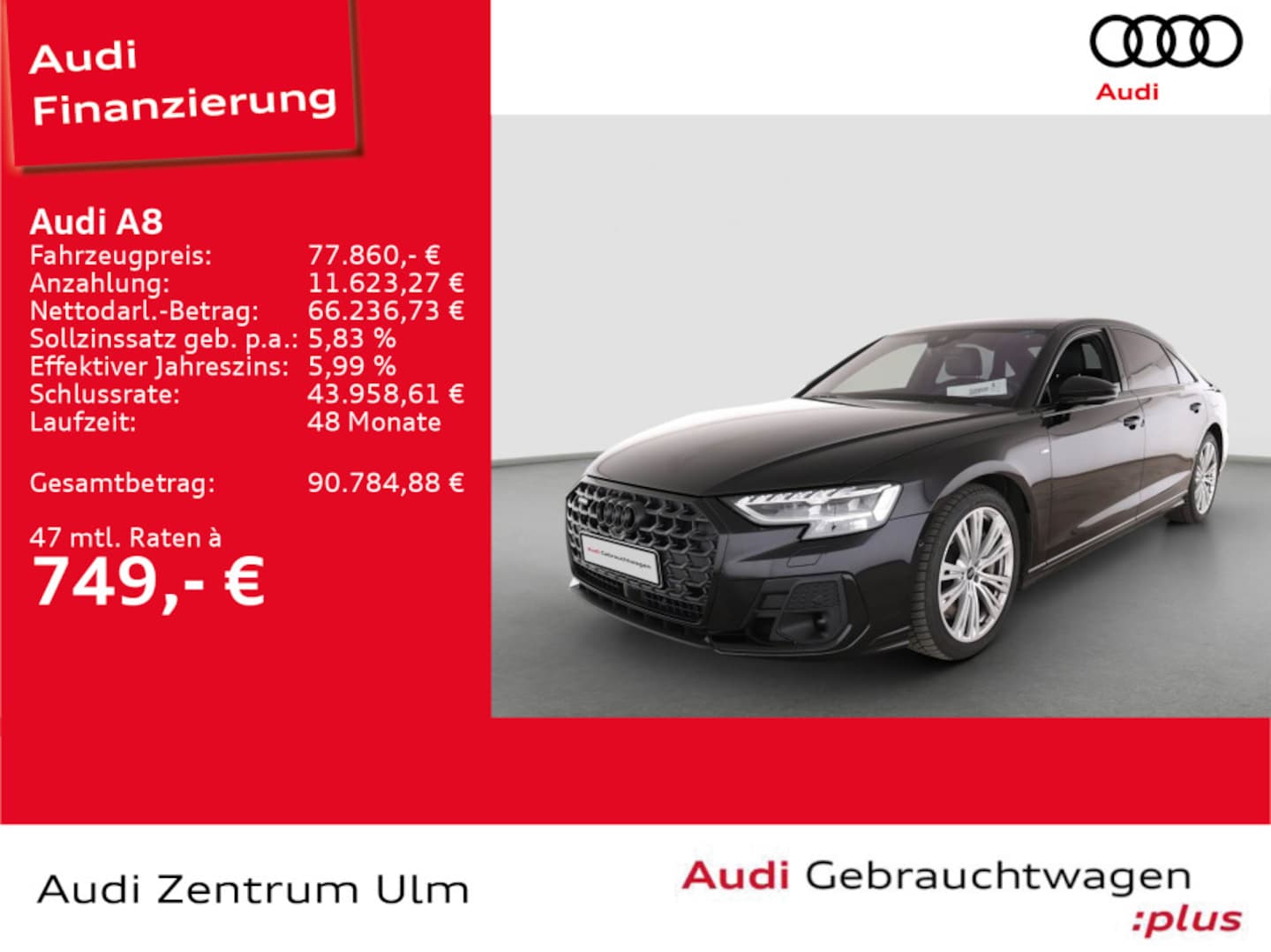 Bild über Audi A8 L TFSI e 60 TFSI e quattro tiptronic - für weitere Informationen kontaktieren Sie den Audi Partner