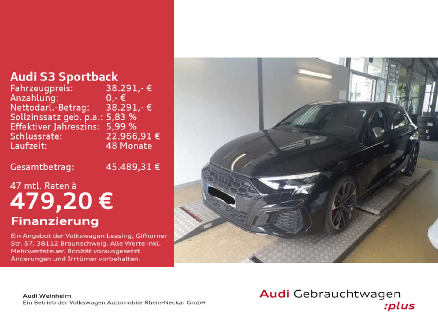 Bild über Audi S3 Sportback TFSI quattro S tronic - für weitere Informationen kontaktieren Sie den Audi Partner