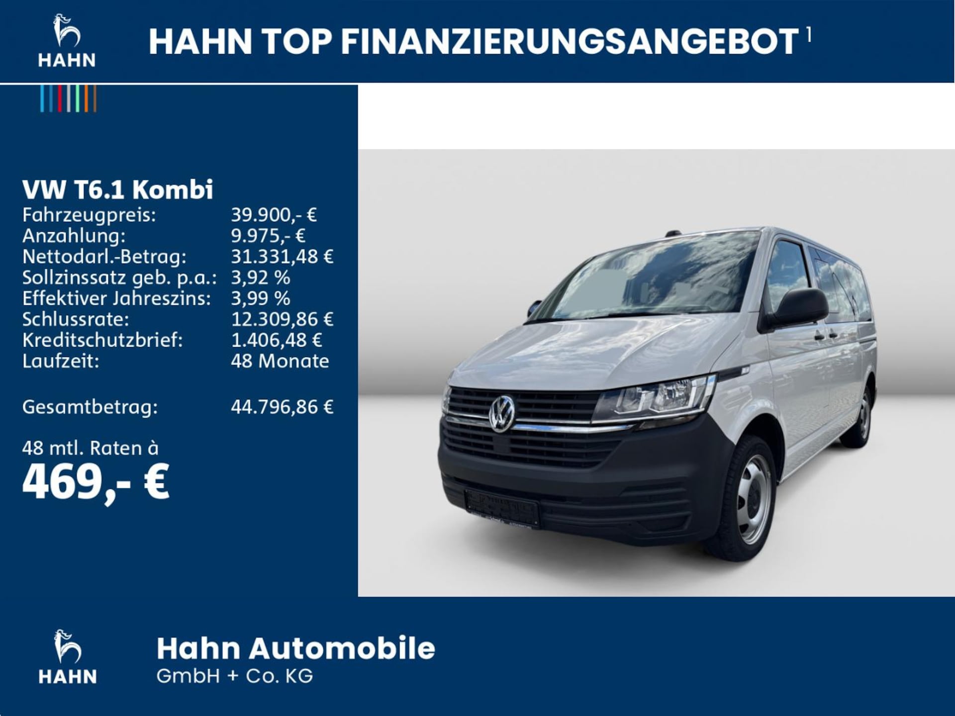 Volkswagen T6.1 Transporter Kombi kurzer Radstand