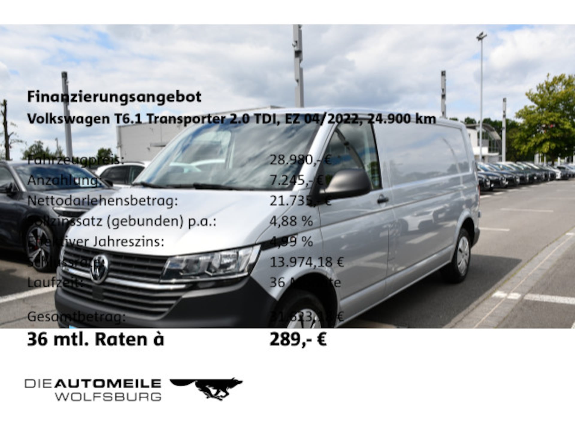 Volkswagen T6.1 Transporter Kasten langer Radstand
