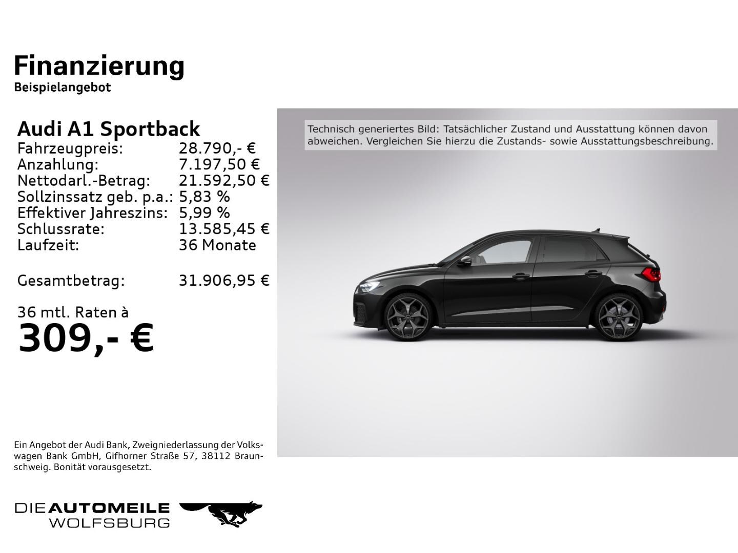 Bild über Audi A1 Sportback 25 TFSI S tronic - für weitere Informationen kontaktieren Sie den Audi Partner