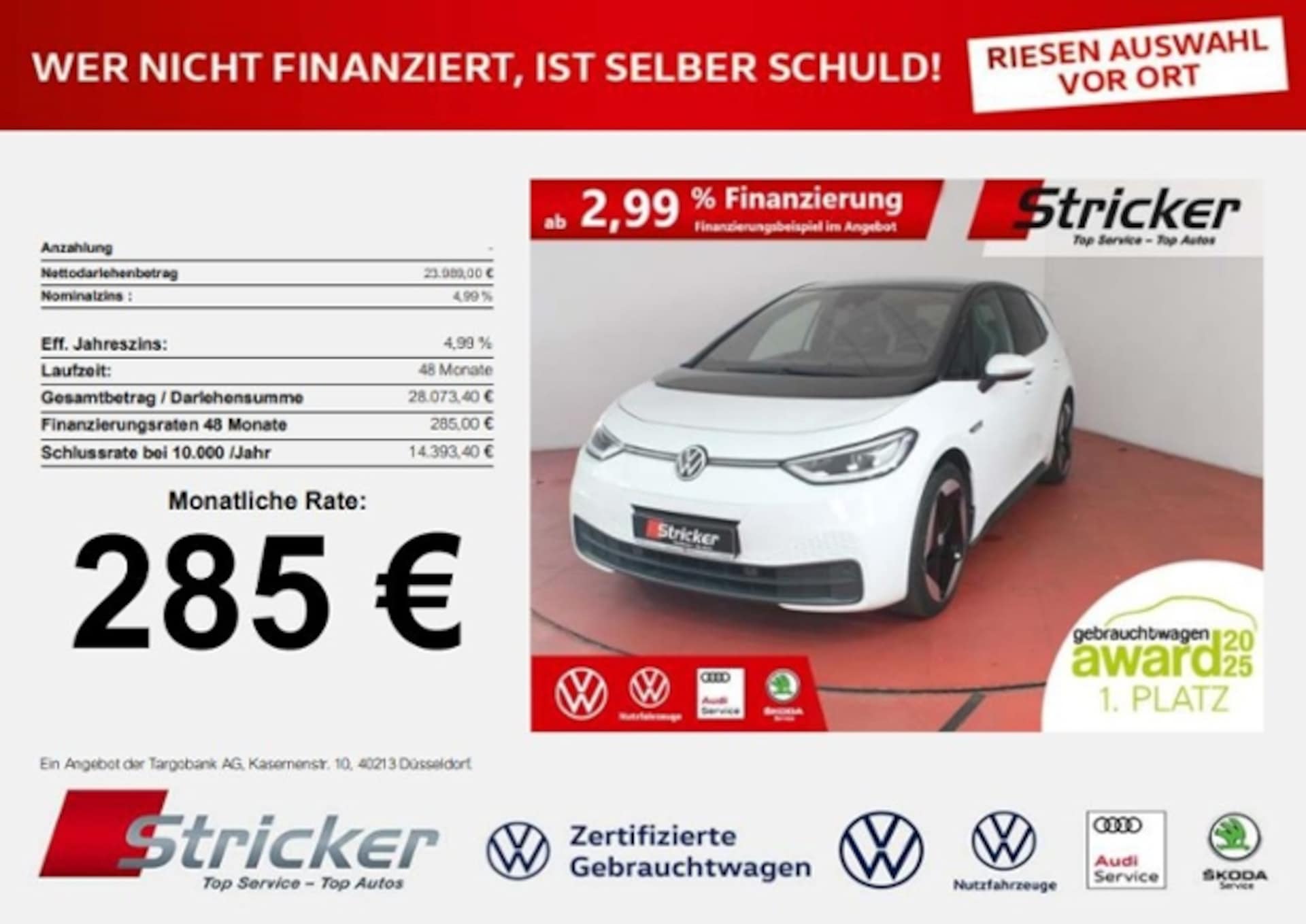 Volkswagen ID.3 — Volkswagen ID.3 Max 150/58 285,-ohne Anzahlung Top-Sport Pano HUD