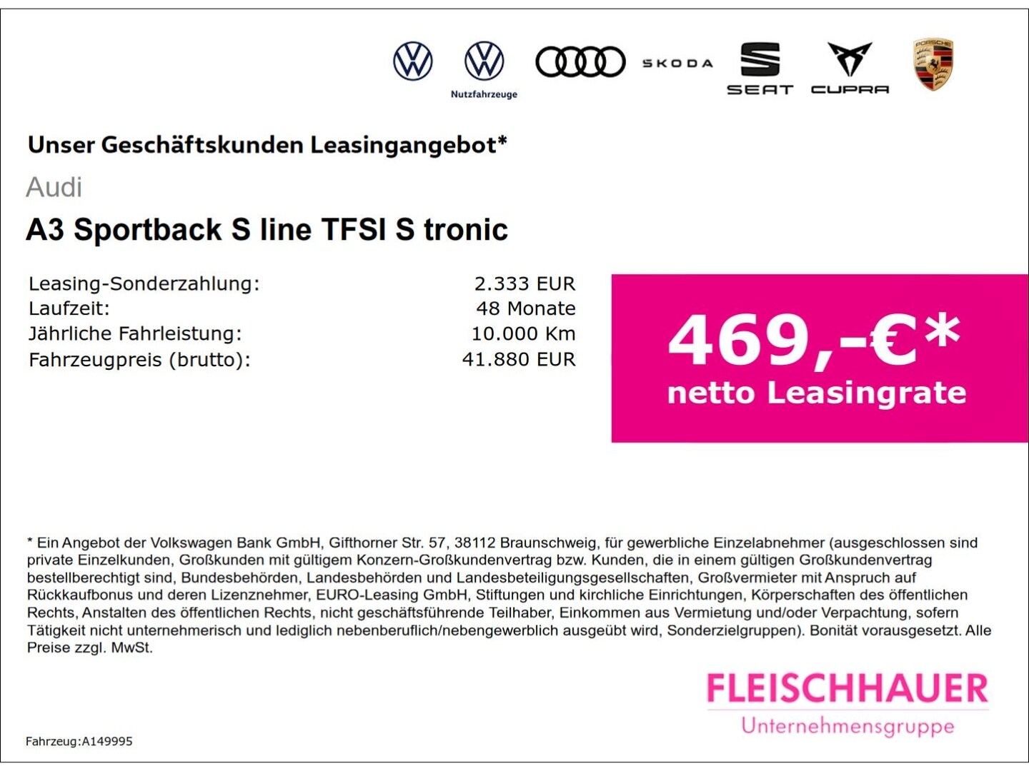 Bild über Audi A3 Sportback TFSI 110 kW S tronic - für weitere Informationen kontaktieren Sie den Audi Partner