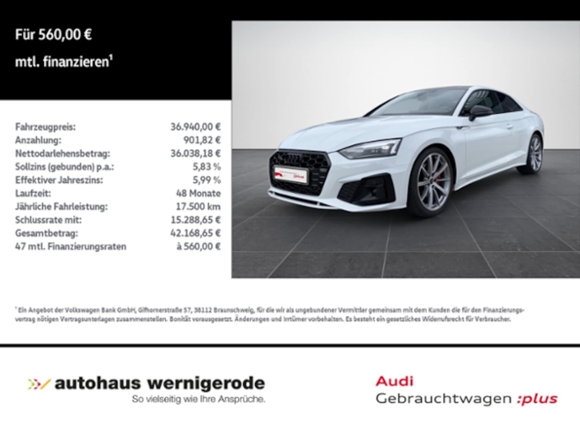 Audi A5 Coupé — Audi A5 Coupé S line 40 TFSI quattro 150 kW (204 PS) S tronic A5 Coupe 40TFSI S tronic quattro *B&O*VC+*AHK*