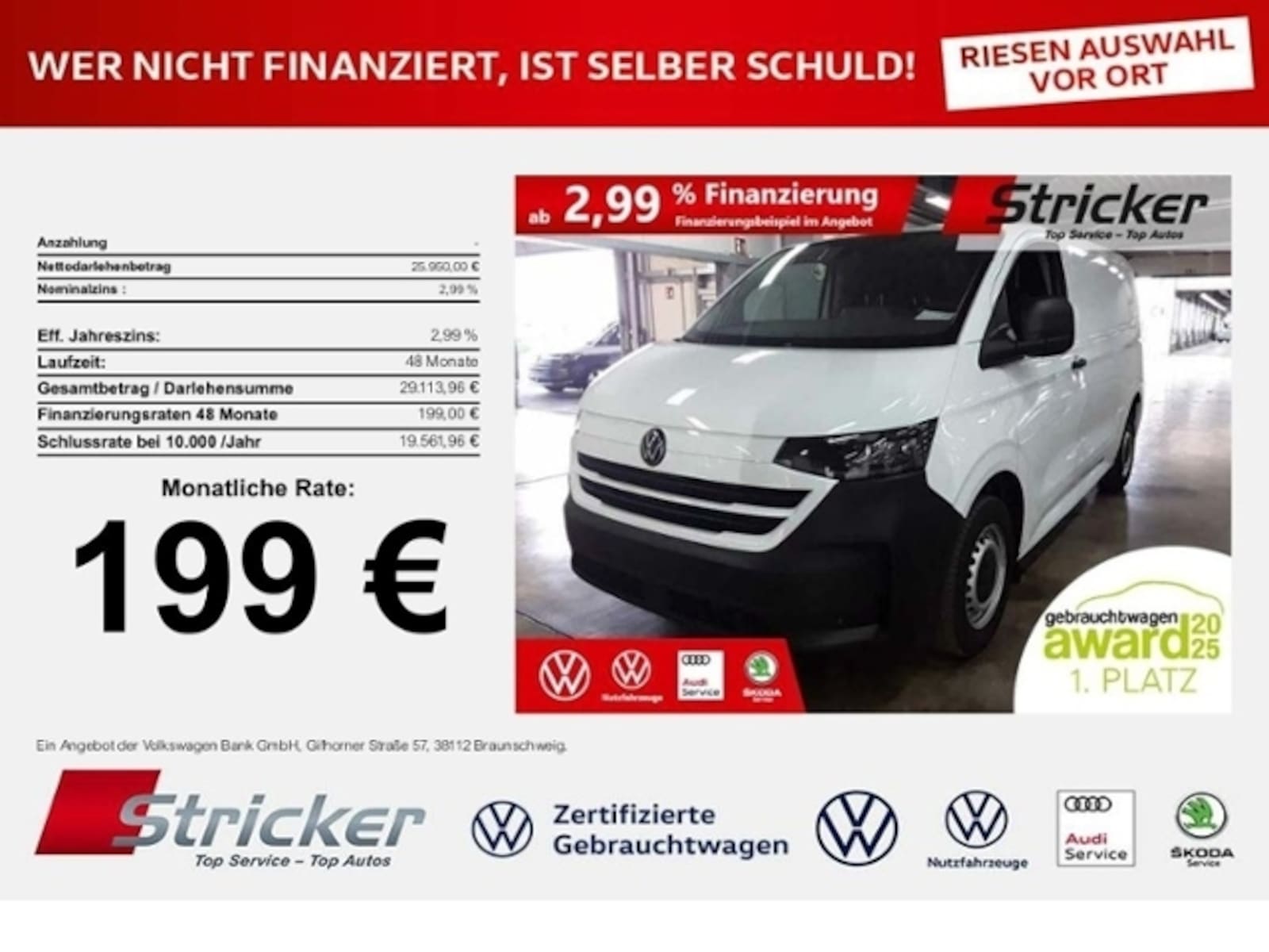 Volkswagen Transporter Kasten kurzer Radstand